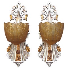 Five Very Deco Vintage Wall Sconces by Lincoln, circa 1930