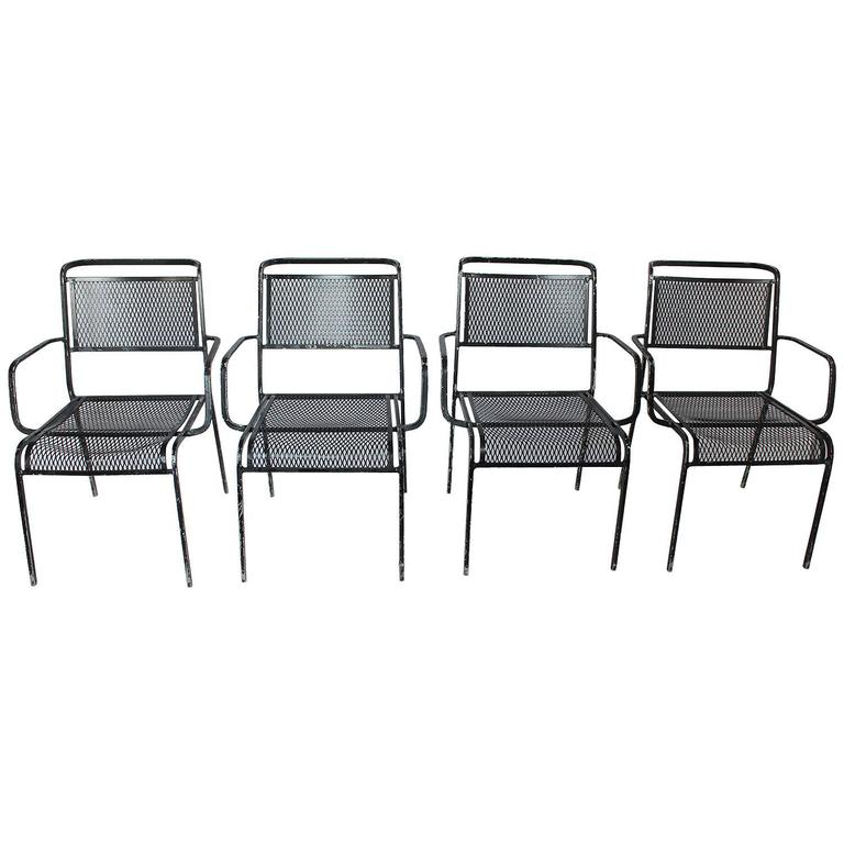 MidCentury Garden Metal Armchairs For Sale at 1stDibs
