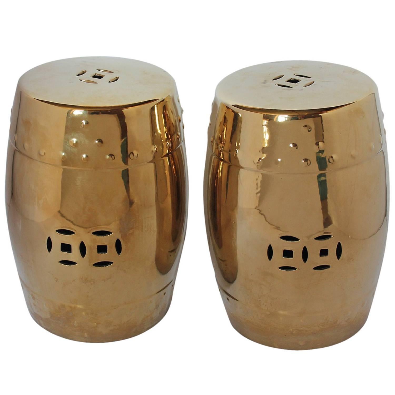 Mid-Century Chinese Garden Porcelain Stools or Drum Tables For Sale