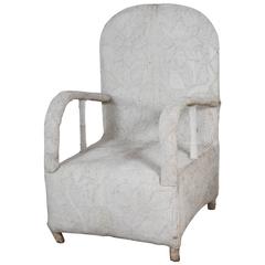 Chaise Yoruba africaine blanche en perles perlées du Nigeria