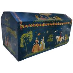 Rare Salvador Corona Painted Blanket Chest, Mexico, circa 1940 2