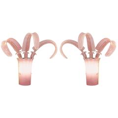 Imposing Venini Sconces Created for The Turin Palace Hotel, Italy, 1950s Imposing Venini Sconces Created for The Turin Palace Hotel, Italy, 1950s