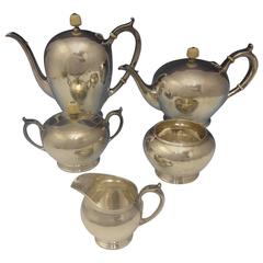 Arthur Stone Sterling Silver Tea Set of Hand-Wrought Five-Piece 11