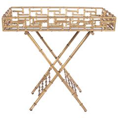 Hollywood Regency Style Gilt Metal Bamboo Bar 12