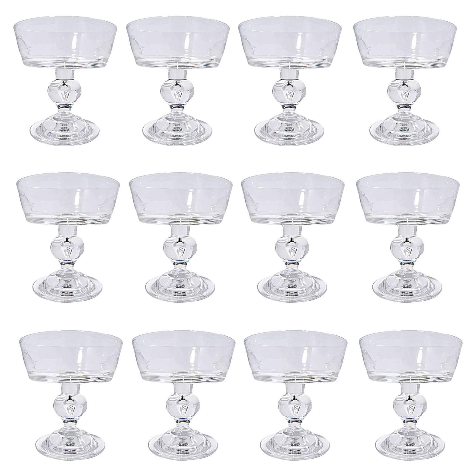 Set or 12 Steuben Champagne Glasses for Gumps