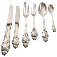 Evald Nielsen Silver Flatware Set of 36 Pieces