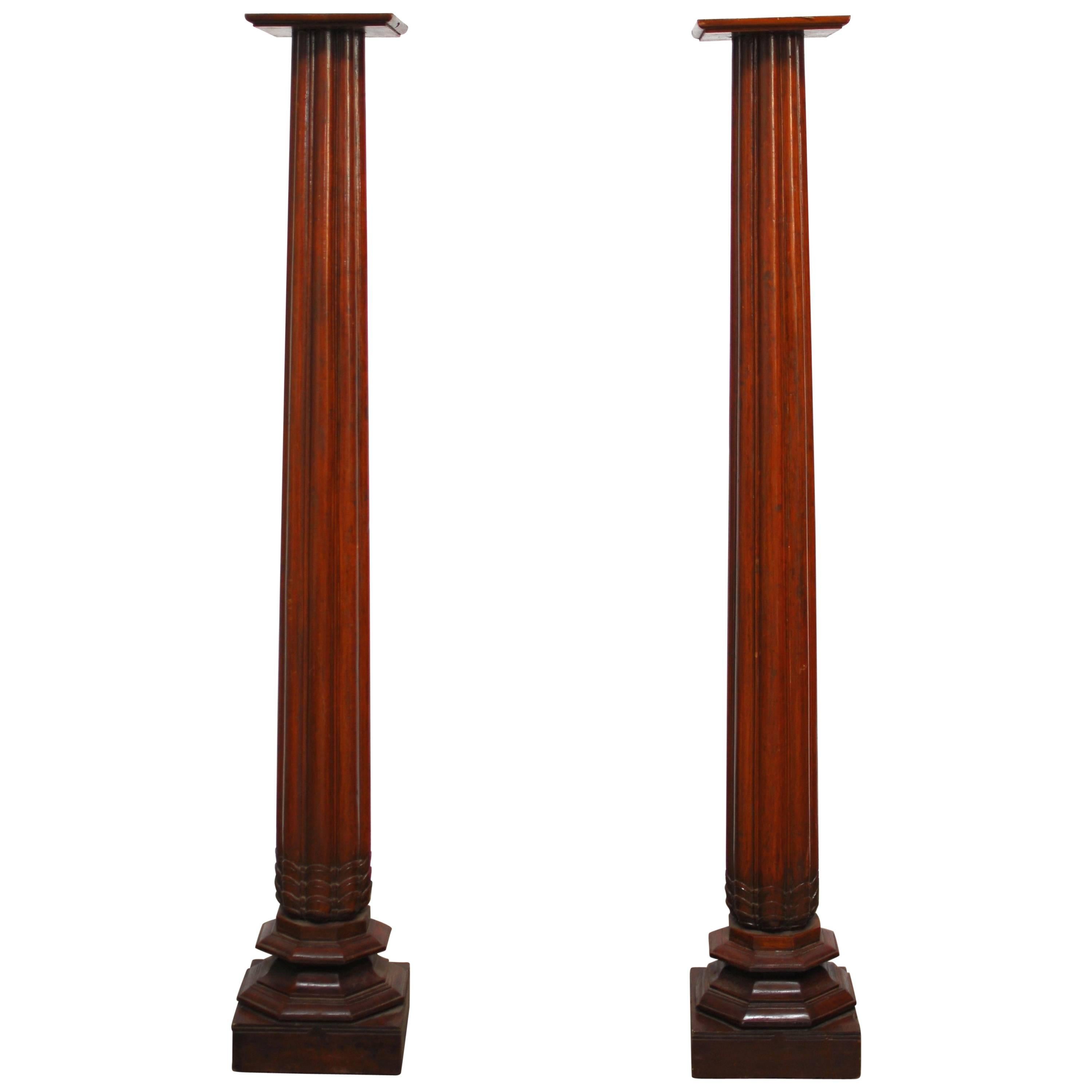 Anglo-Indian Teak Wood Architectural Columns 