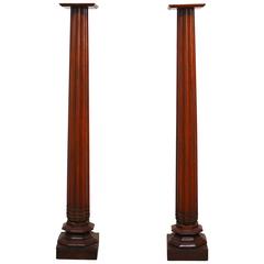 Antique Anglo-Indian Teak Wood Architectural Columns 