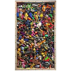 Phenomenal Collection of Toys Encased in a Lucite Front Box by J. Santamarina