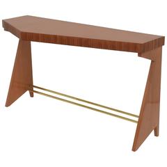 Fine Italian Modern Walnut and Brass Console Table, Dassi 6
