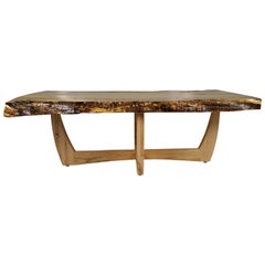 Table basse moderniste en érable tacheté et figuré de Griff Logan