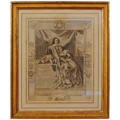 Mid-18th Century Engraving in a Mid-19th Century Giltwood Frame