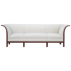 Sofa in Carved Cuban Mahogany and Alpaca Velvet by Frits Henningsen, 1930s 