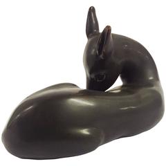 Sculpture of a Deer in Ceramic by Gunnar Nylund, Sweden, 1960s