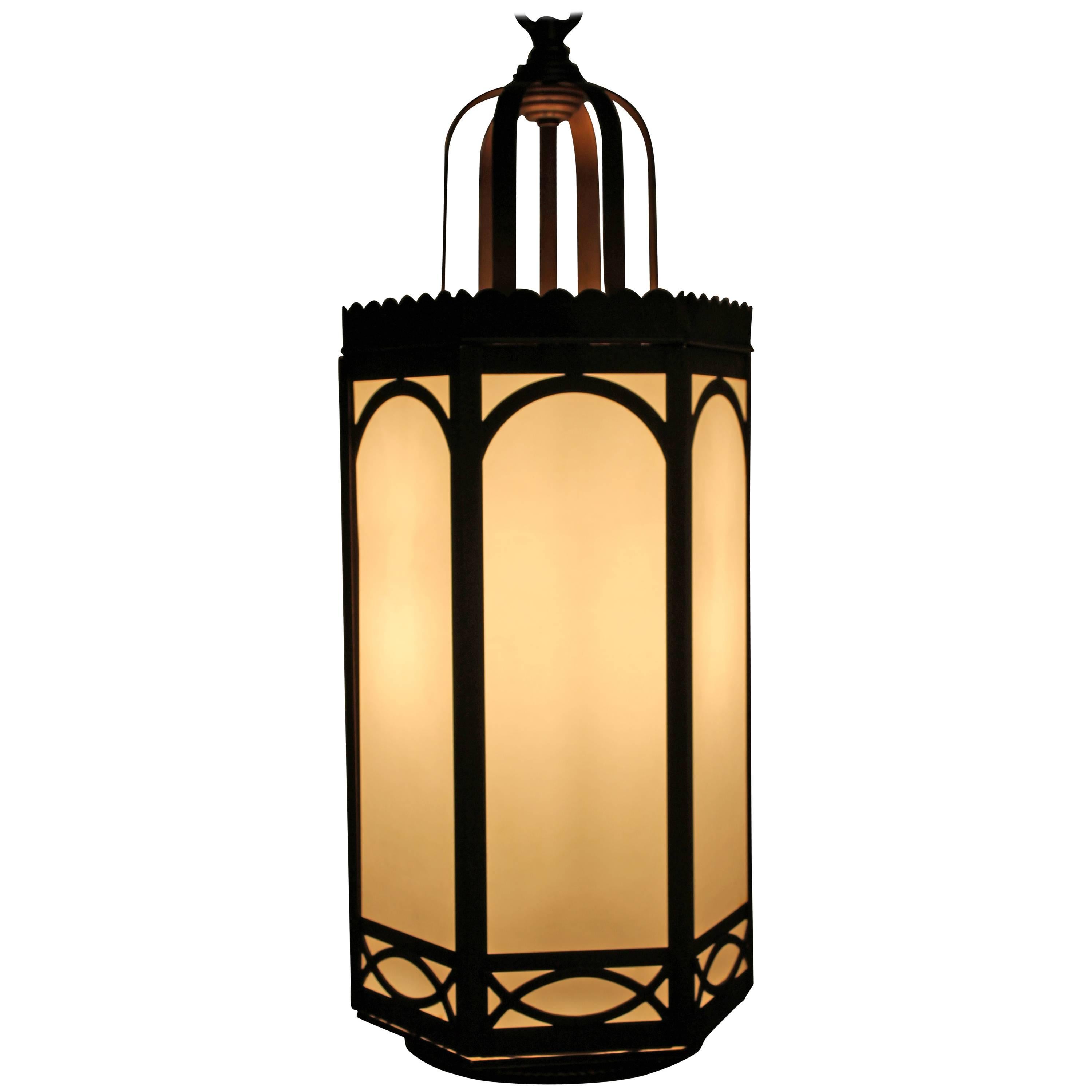 Gothic Cathedral Style Hanging Lamp For Sale