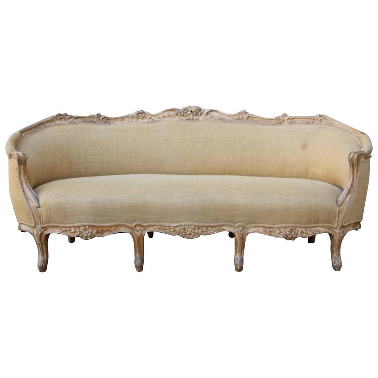 French Carved Louis XV Style Sofa at 1stDibs