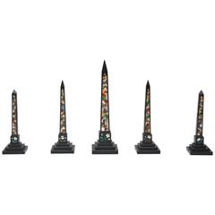 Set of Five Specimen Pietra Dura Obelisks 5