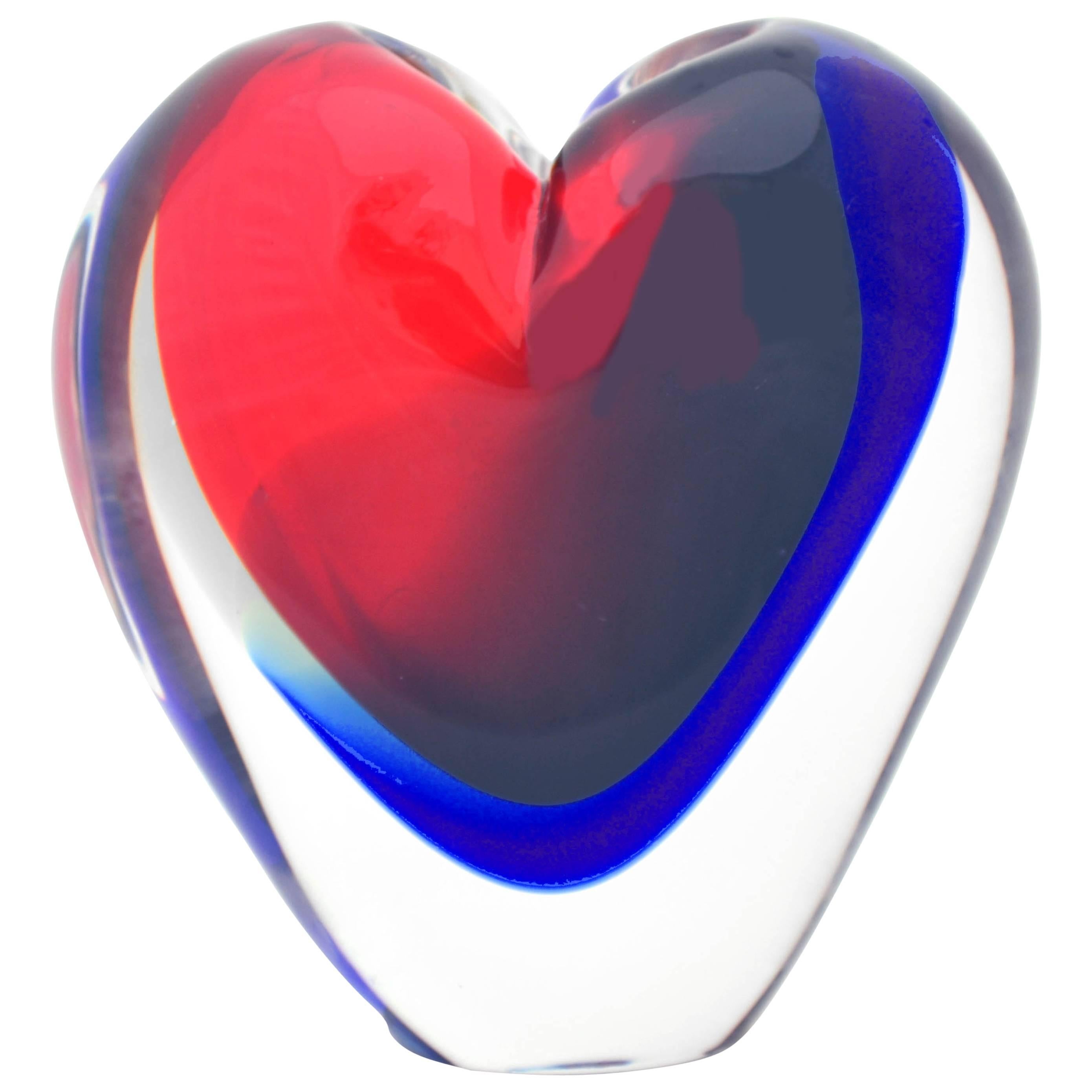 Murano Sommerso Heart Vase by Michael Onesto for Atelier Oball