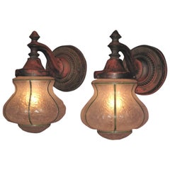 Antique 1920s Cast Iron Porch Lights