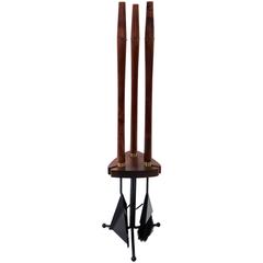 1950 Modern Fireplace Tool Set with Long Handles 12