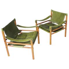 Vintage Pair of 'Scirocco' Safari Chairs by Arne Norell