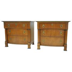 Pair of Henredon French Empire Three-Drawer Night Stands or End Tables