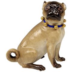 Meissen Lovely Pug with Rattles by Kaendler, circa 1850