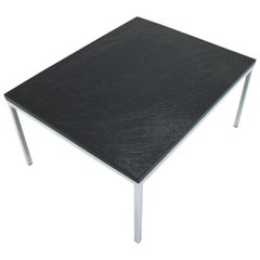  Coffee Table with a Slate Top and Chrome Base 1960s