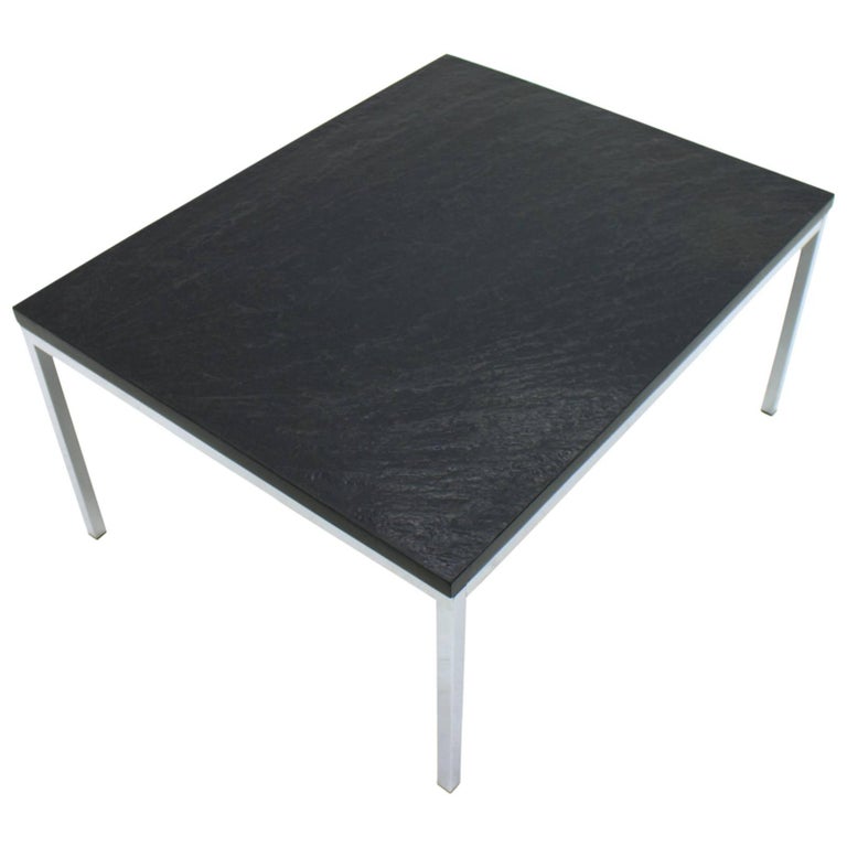 Coffee Table With A Slate Top And Chrome Base 1960s For At 1stdibs A Slate Top And Chrome Base 1960s, Black Slate Top Coffee Tables
