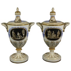 Pair of Neoclassical Italian Lidded Urns