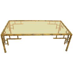 French Faux Bamboo Coffee Table 
