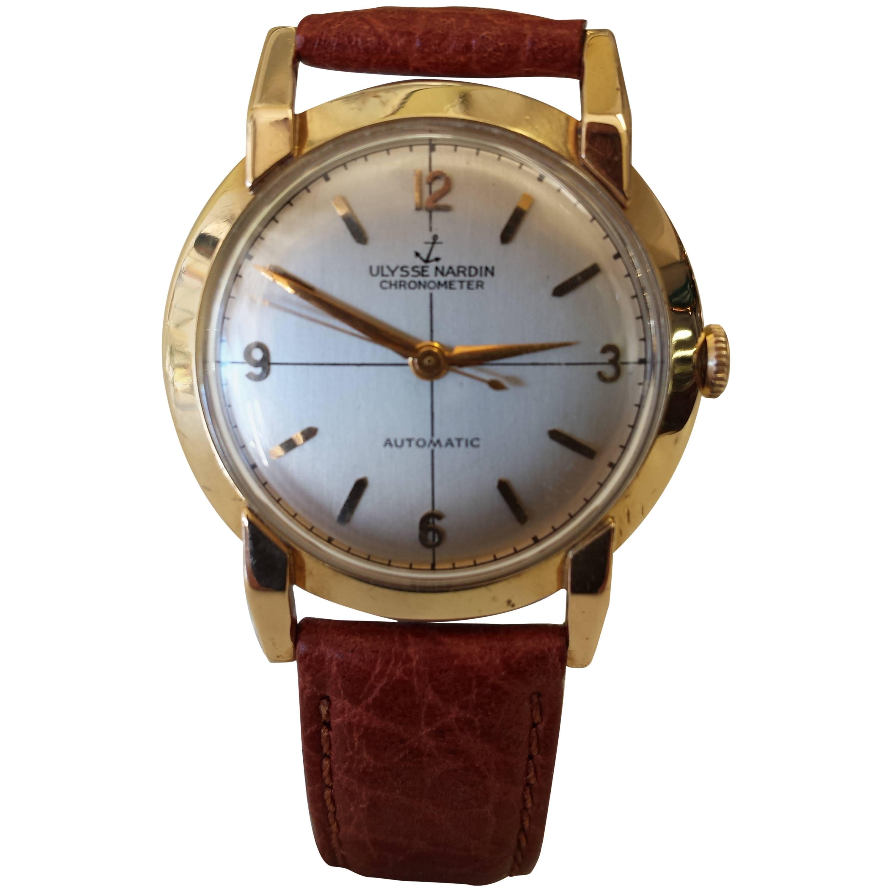Ulysse Nardin Chronometer Automatic Men's Wristwatch 14K Gold
