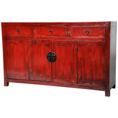 Chinese Red Lacquer Cabinet