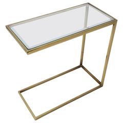 Polished Brass and Glass Occasional by Milo Baughman
