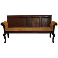 Antique 19th Century English Mahogany Hall Bench or Settle