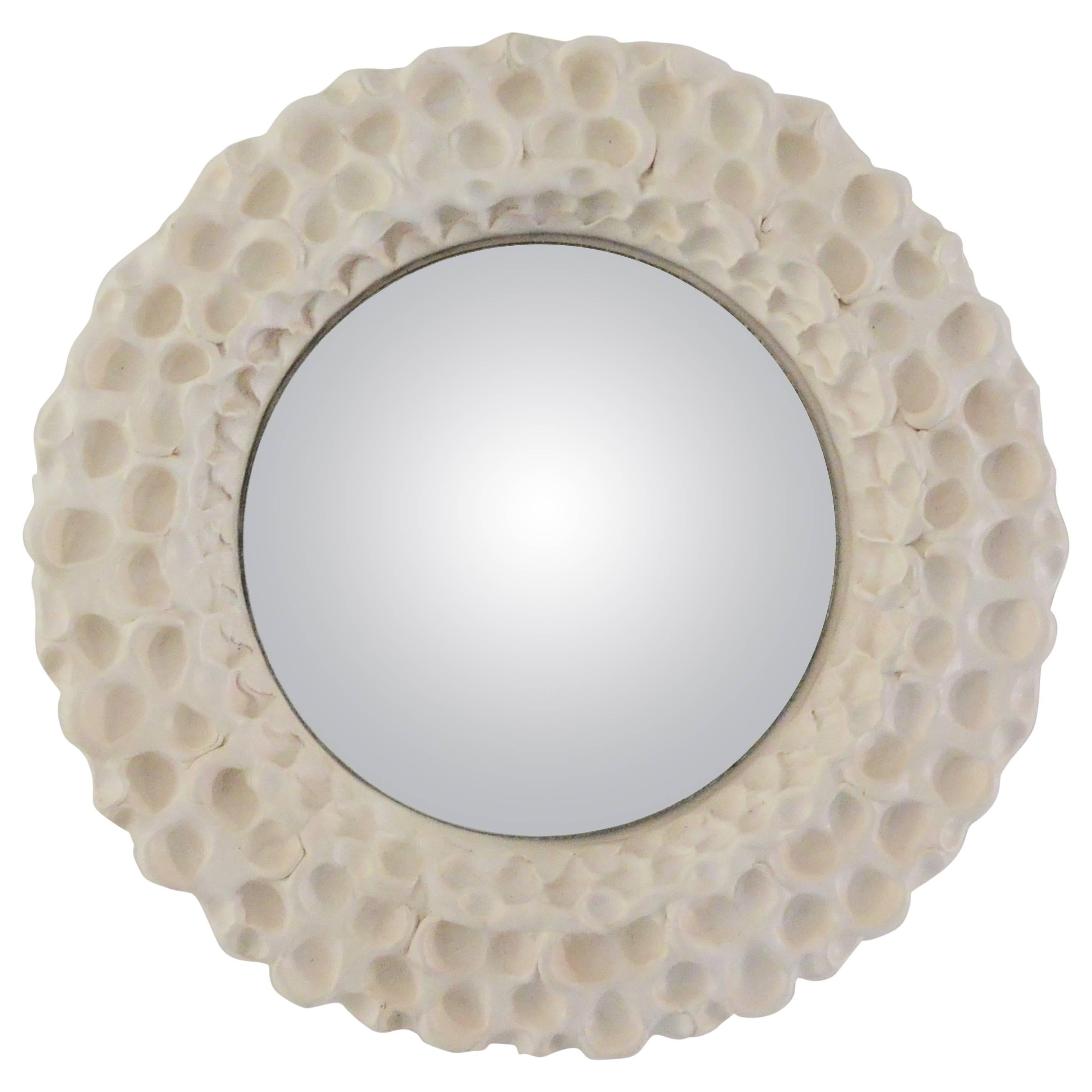 Ceramic Convex Mirror by Atelier Buffile, France, circa 1980 For Sale