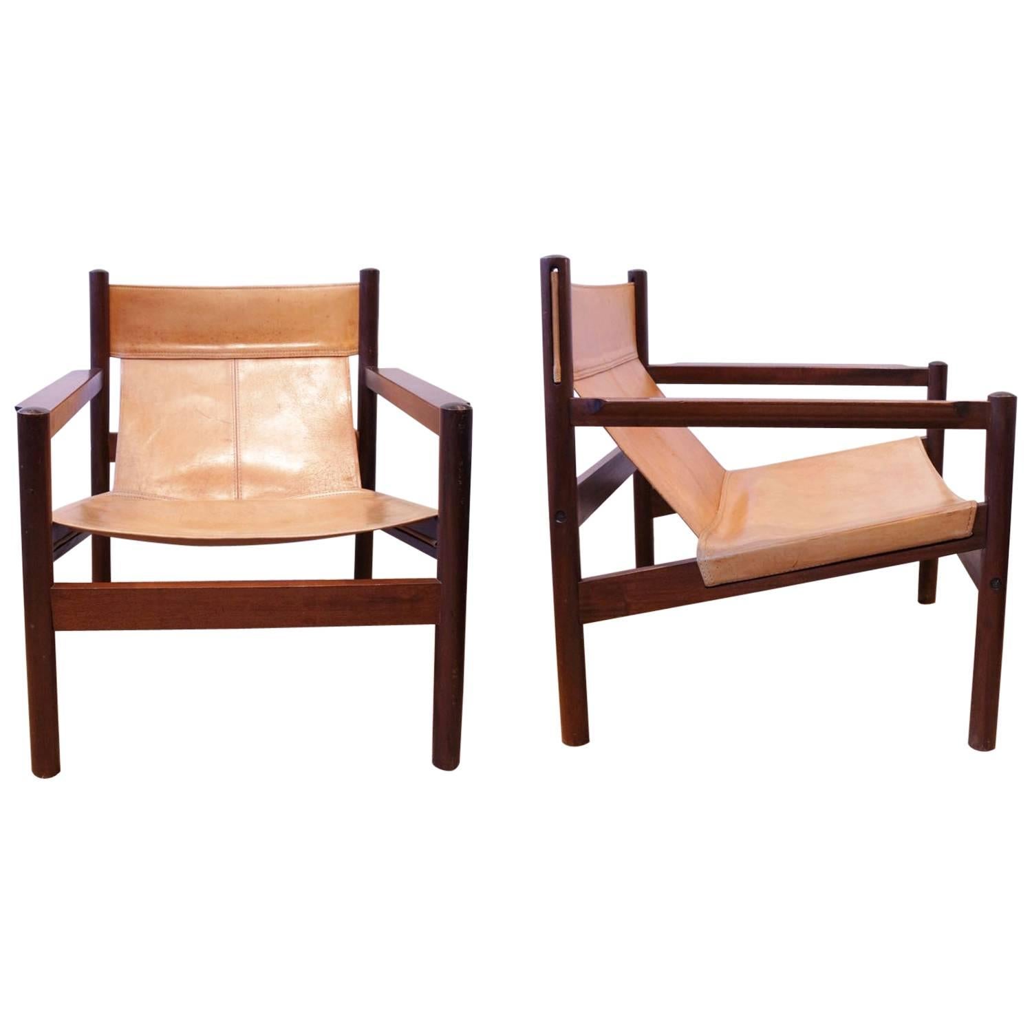 Pair of Safari Armchairs by Michel Arnoult, 1960s