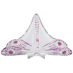 French Glass Dragonfly Candy Dish, Baccarat, circa 1900