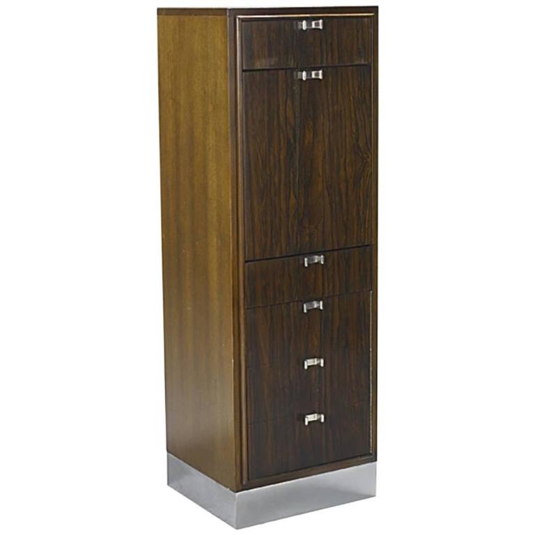 Rosewood Standing Bar Cabinet Attributed to Milo Baughman For Sale