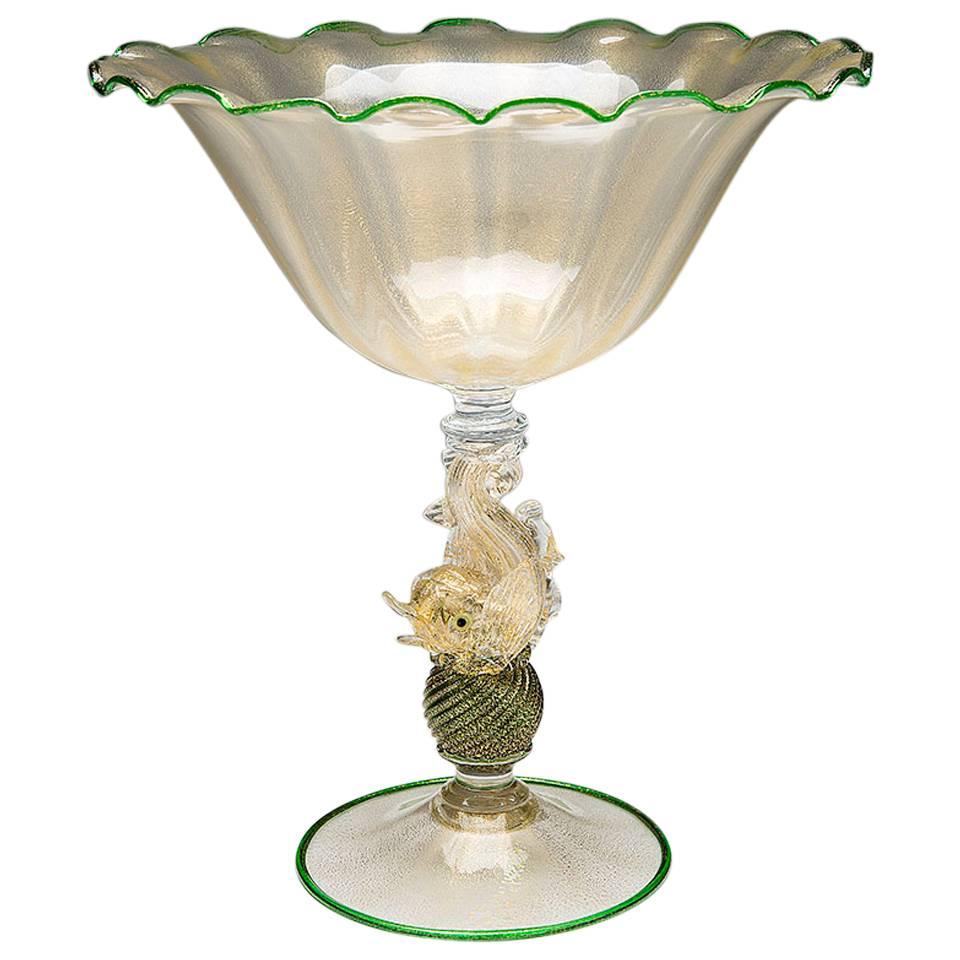 Murano Dolphin Compote For Sale