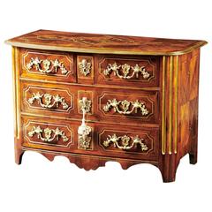 Fine Brass Inlaid French Regence Period Chest in Kingwood