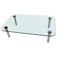 Glass and Chrome Coffee Table by Leon Rosen for the Pace Collection