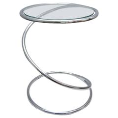 Pace Chrome Spiral Side Table 