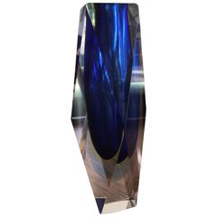 Deep Sapphire Blue Sommerso Vase