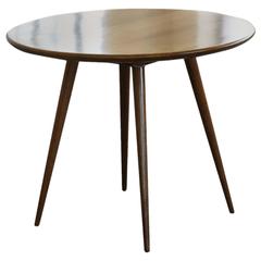 Solid Round Walnut Centre Table with Double Beveled Tabletop