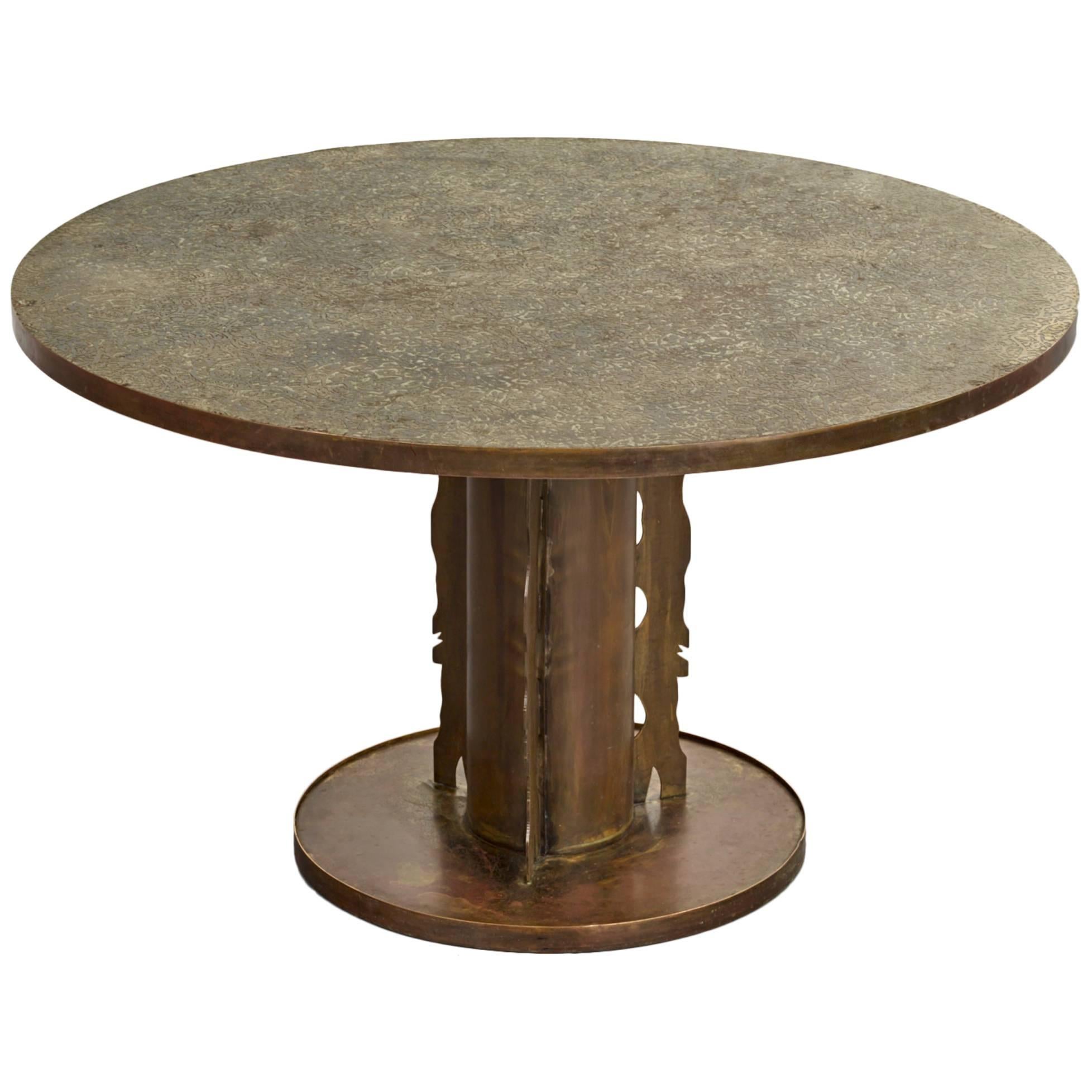 Phillip and Kelvin LaVerne Etruscan Dining Table, 1965