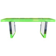 Bright Green Lucite Bench