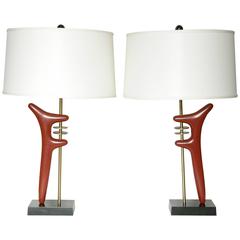 Pair Sculptural Table Lamps 8