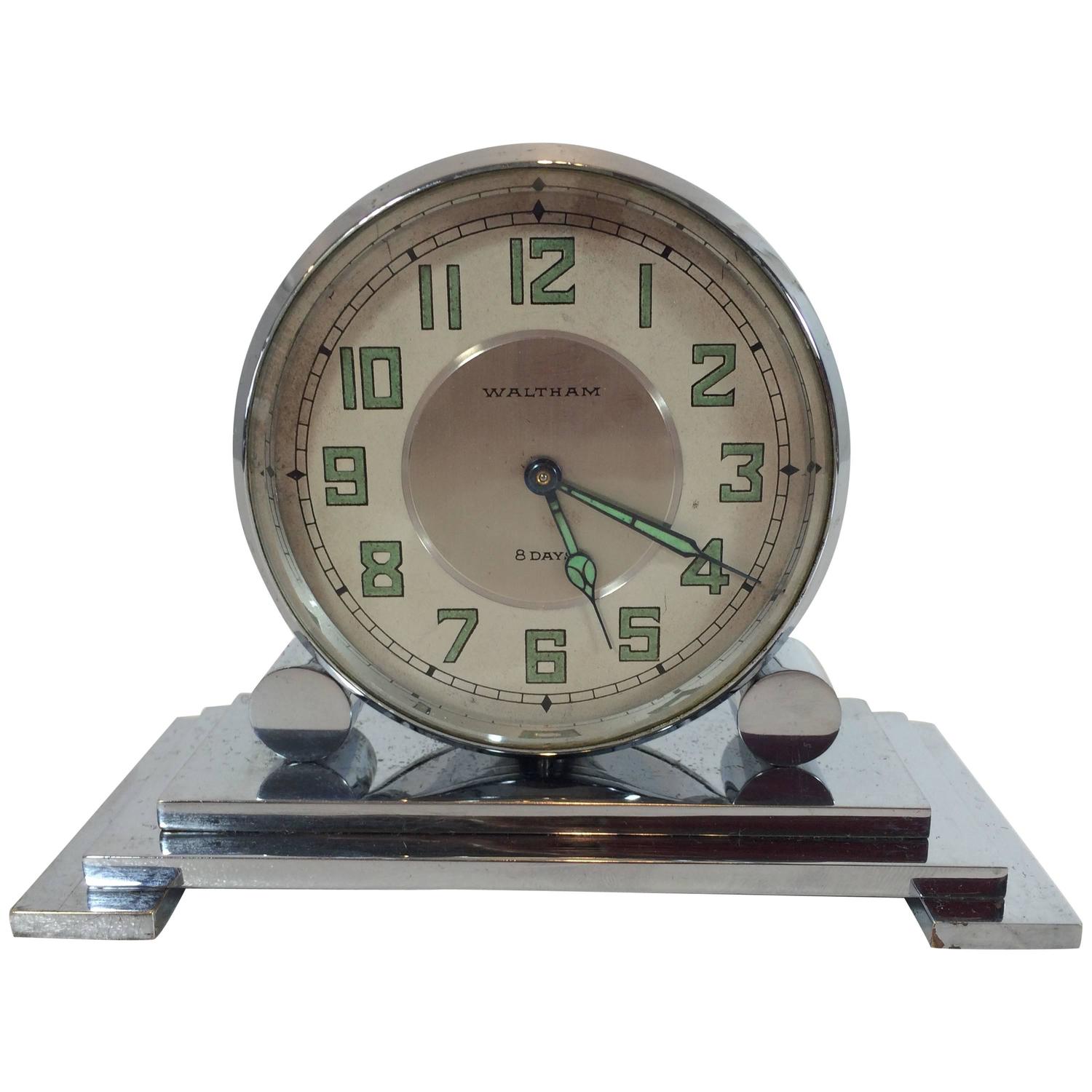 Waltham, 1930s, Partners Art Deco Desk Clock at 1stdibs