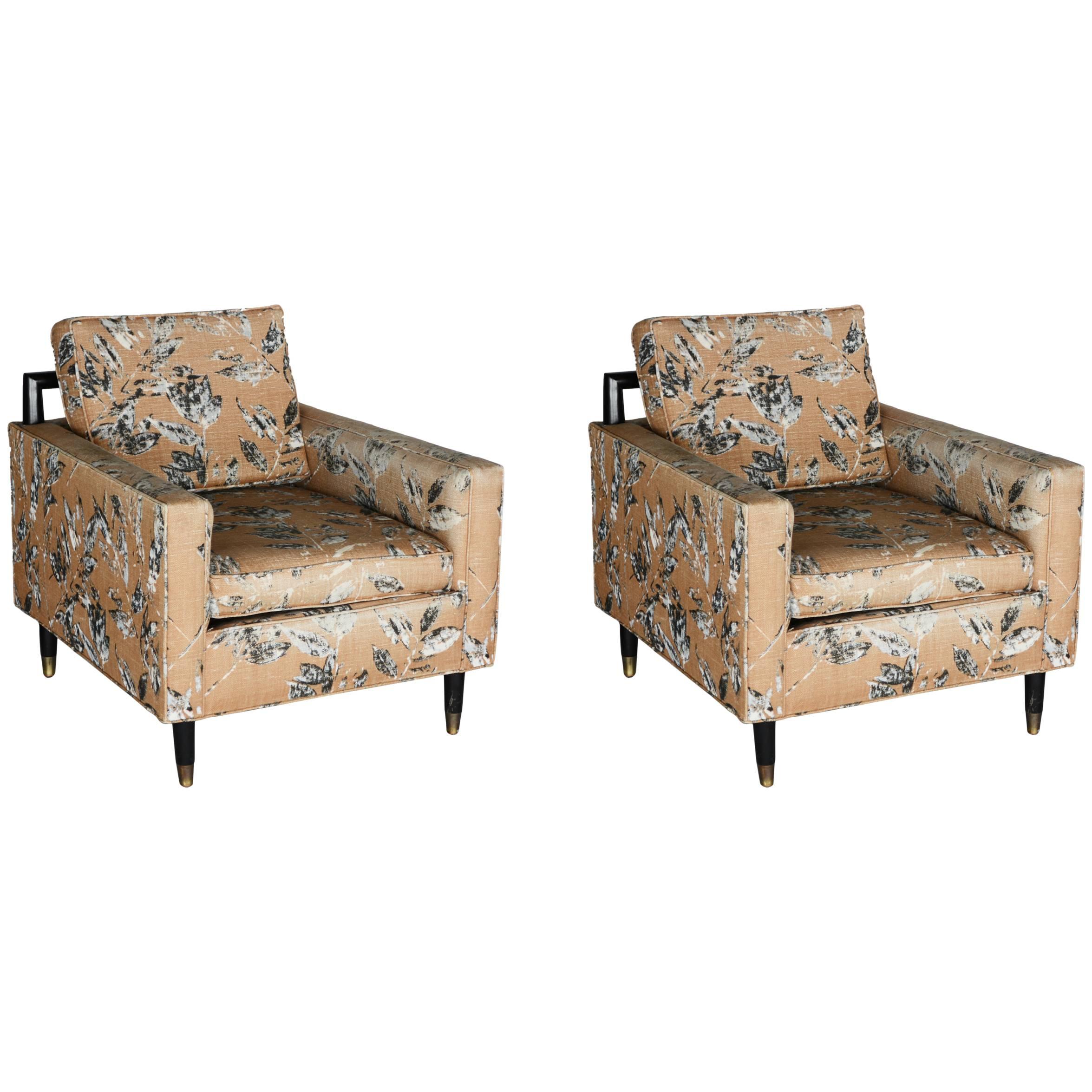 Pair of W & J Sloane Lounge Chairs in the Style of Harvey Probber